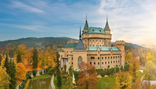 Aerial views of Bojnice Castle