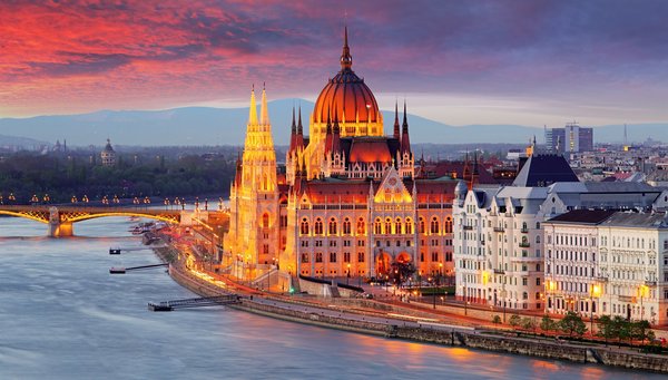 Hungarian Parliament, Budapest overlooking the Danube 