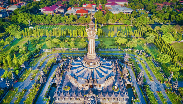 Vista aérea del monumento Bajra Sandhi Denpasar Bali Indonesia.
