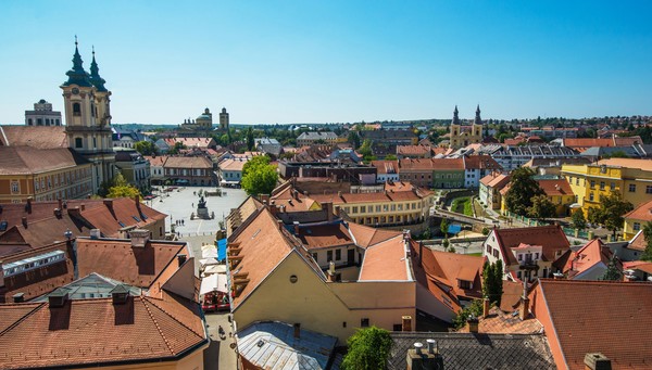 Eger City in Northern Hungary. Summer Cityscape