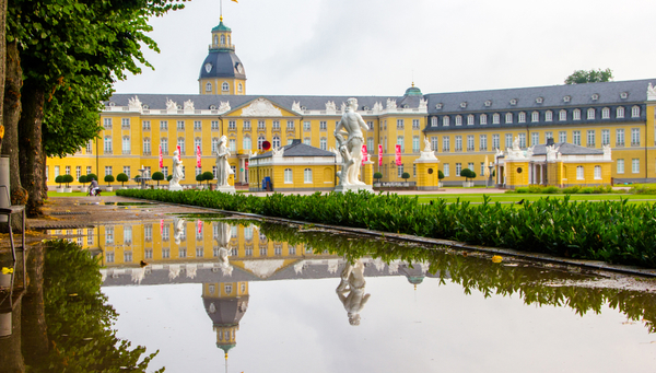 Castle of  Karlsruhe, Germany in the state Baden-Württemberg build around 300 years ago.