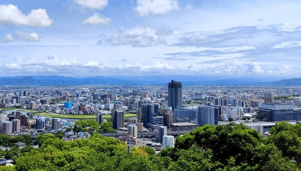 Top View to Kumamoto city from Hanaokayama Park