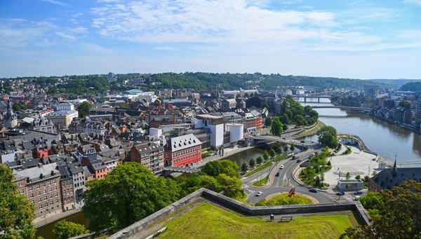 The city of Namur and the River Meuse as seen from