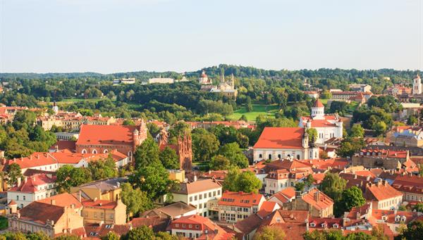 View of the city of Vilnius from Gedimias Castle
