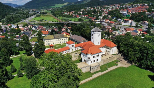 Aerial view of Budatinsky Castle in Žilina