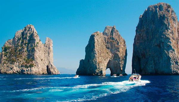 Capri: Motor boat trip to the White Grotto (optional).