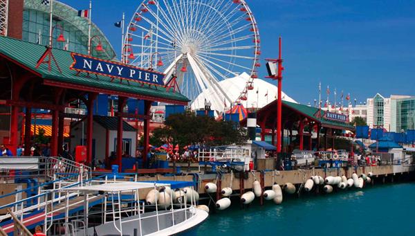 Chicago: Navy Pier: The old boat landing on the shores of Lake Michigan