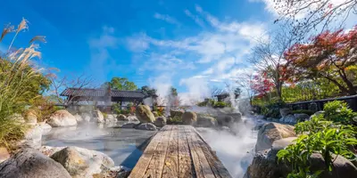 Boiling bath at the Onishibozu Jigoku hot spring in Beppu