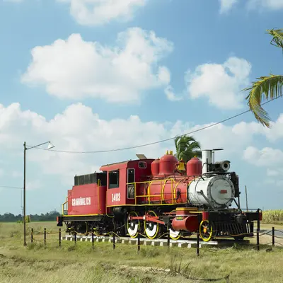 Memorial de locomotora a vapor, Central Azucarera de Gregorio Arlee Manalich, Cuba