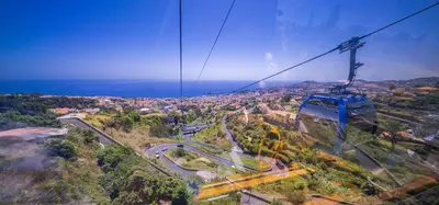 Vista panorámica de Funchal desde el teleférico de Funchal, Teleferico Do Funchal, Madeira