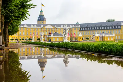 Castle of  Karlsruhe, Germany in the state Baden-Württemberg build around 300 years ago.