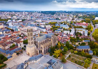 Aerial view of Saint-Etienne cathedral in Limoges.
