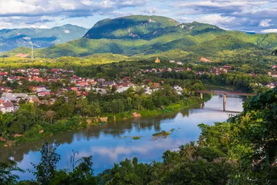 View of Luang Prabang and Nam Khan river