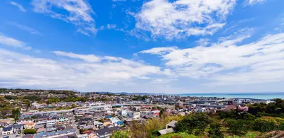 Panoramic view of the city of Odawara in Kanagawa