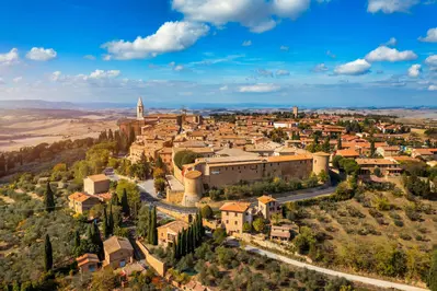 Pienza, una ciudad de la provincia de Siena en Toscana