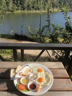 In the morning, a delicious cold breakfast is served, offering a peaceful moment to reflect and escape the hustle and bustle of the outside world at Thateng Resort, in southern Laos.
