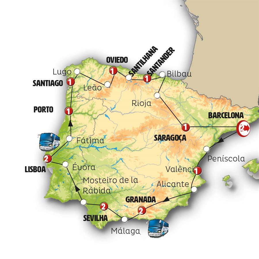 Mapa de Portugal e Espanha juntos: Descubra a beleza da Península Ibérica 