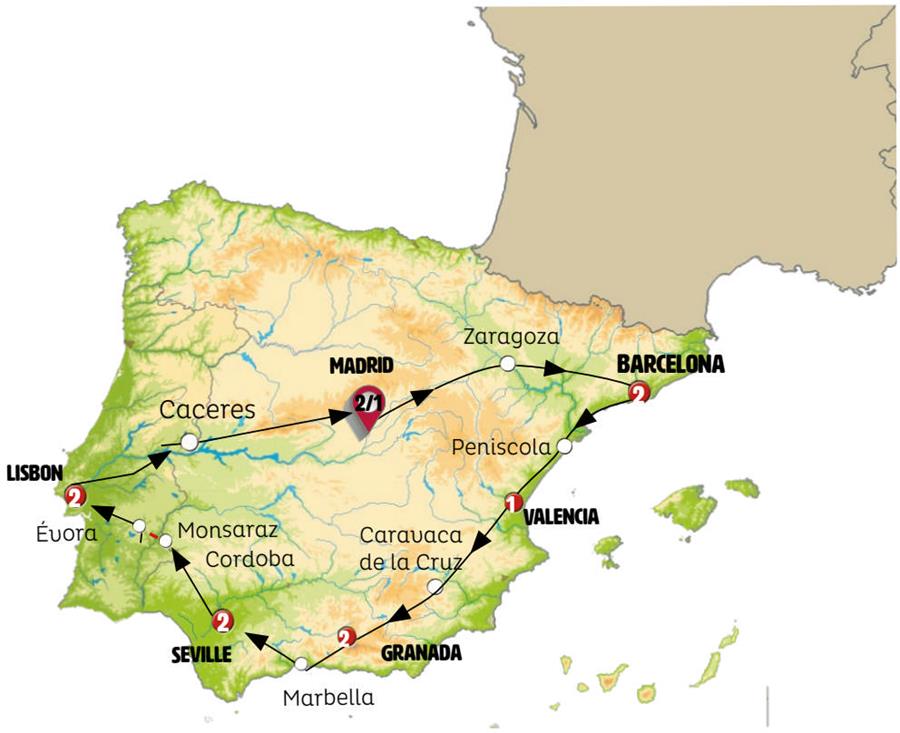 tourhub | Europamundo | Great Iberian Route | Tour Map