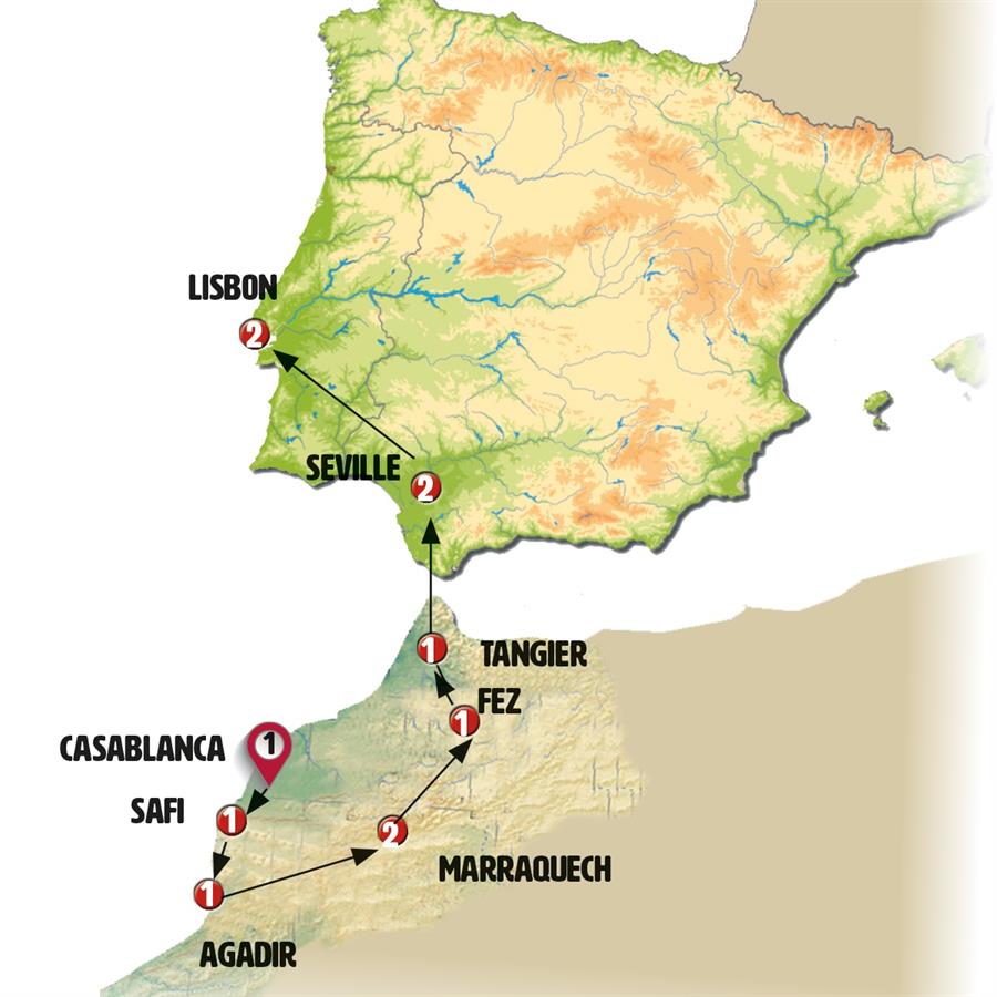 Atlantic Route, From Casablanca to LisbonIberian PMorocco