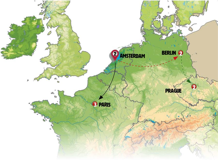 tourhub | Europamundo | Amsterdam and Paris | Tour Map