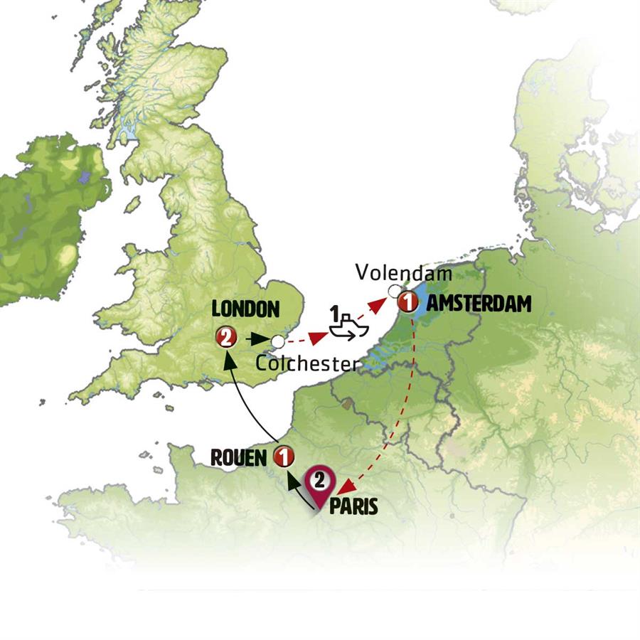 tourhub | Europamundo | Paris and London | Tour Map