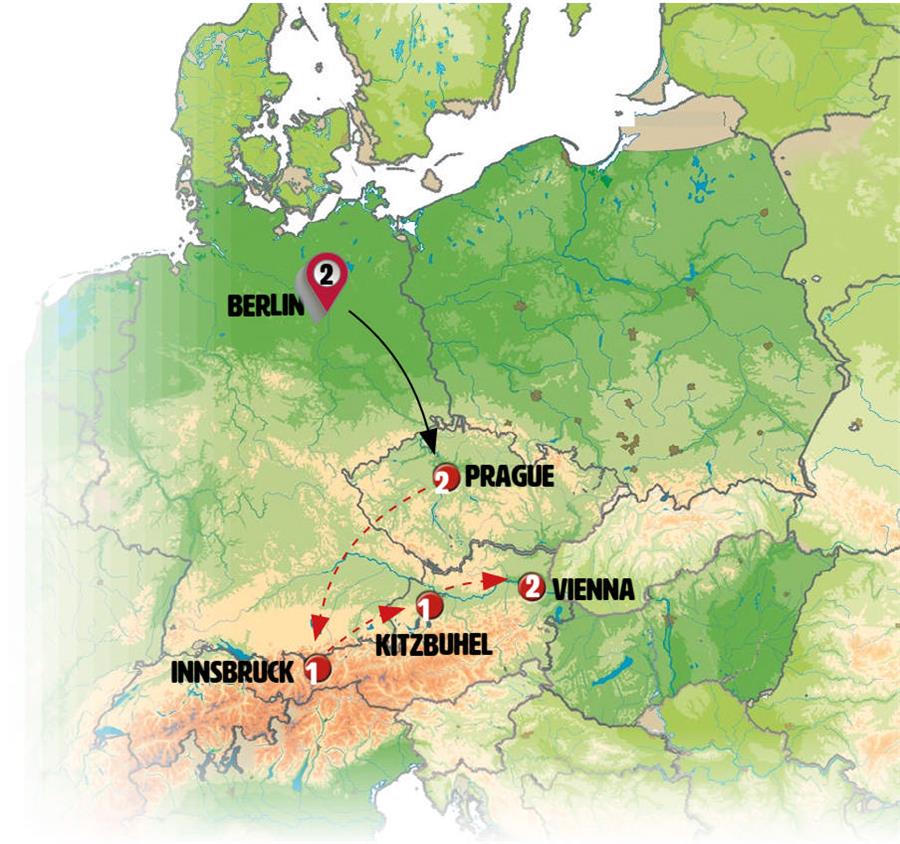 Berlin and Prague - Map