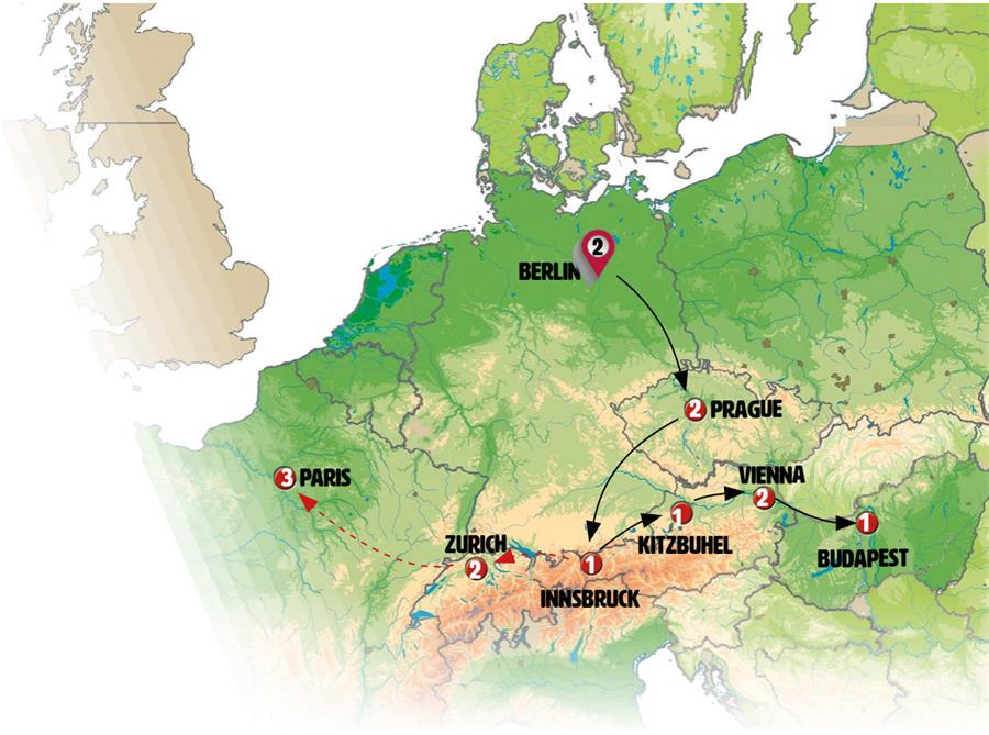 tourhub | Europamundo | Magnificent Four | Tour Map