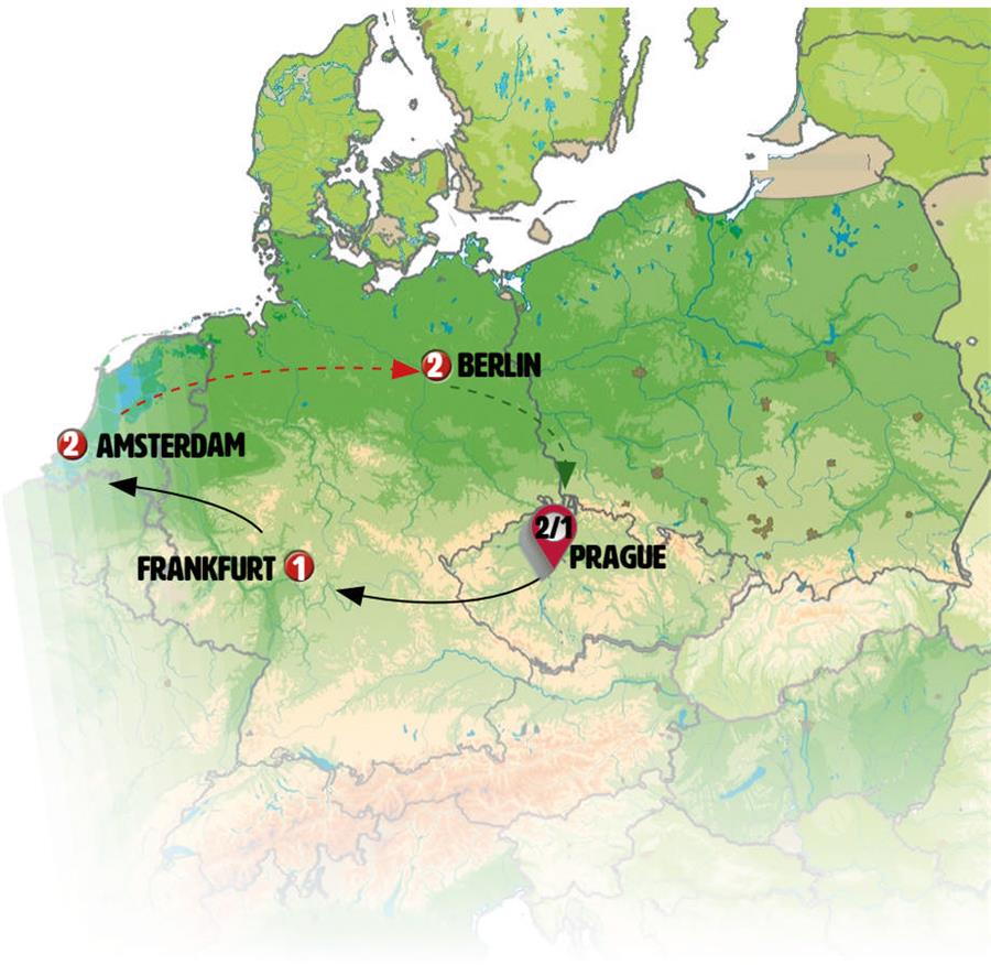 Prague to Berlin - Map