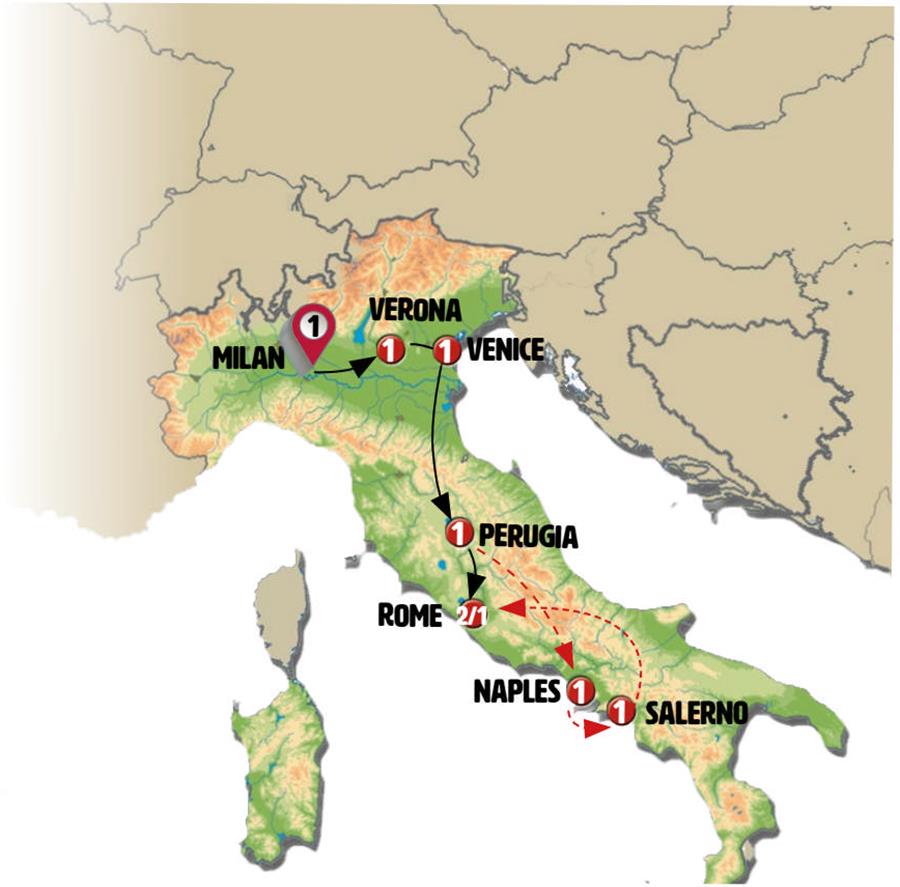 tourhub | Europamundo | All About Italy | Tour Map
