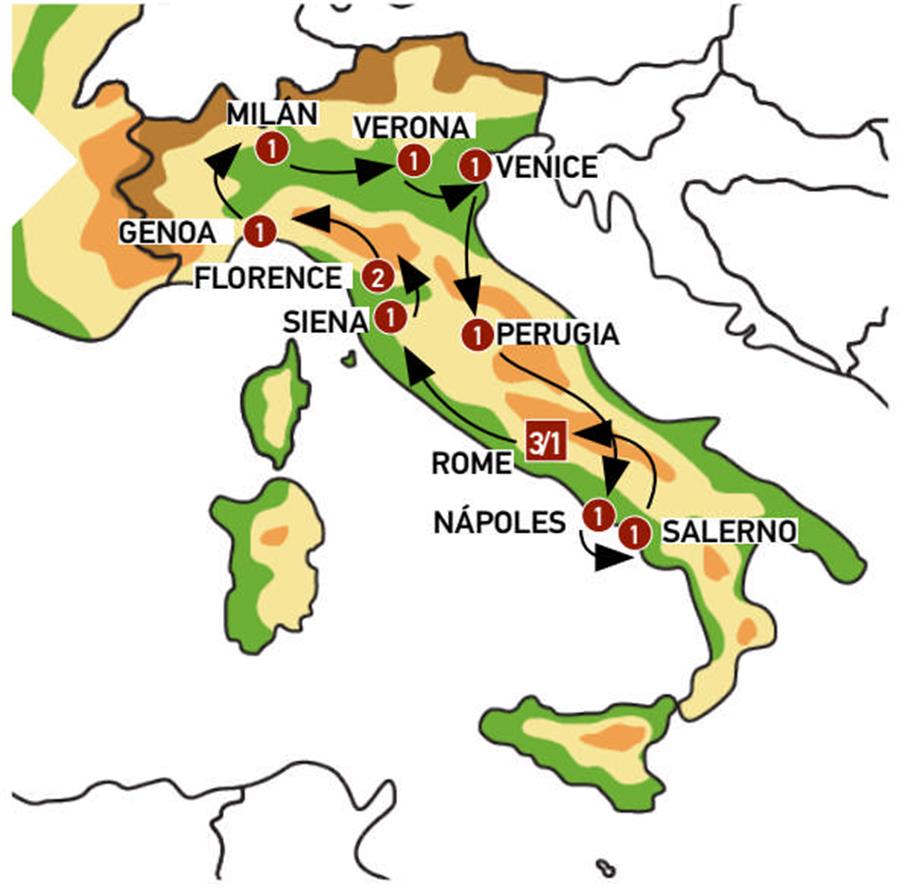 tourhub | Europamundo | Golden Italy | Tour Map