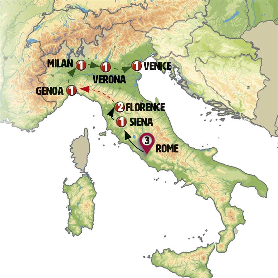 tourhub | Europamundo | The Essential of Italy | Tour Map