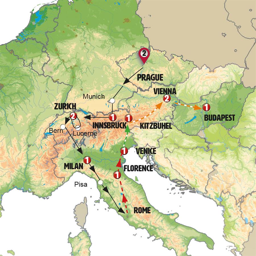 tourhub | Europamundo | A Four Seasons Journey | Tour Map
