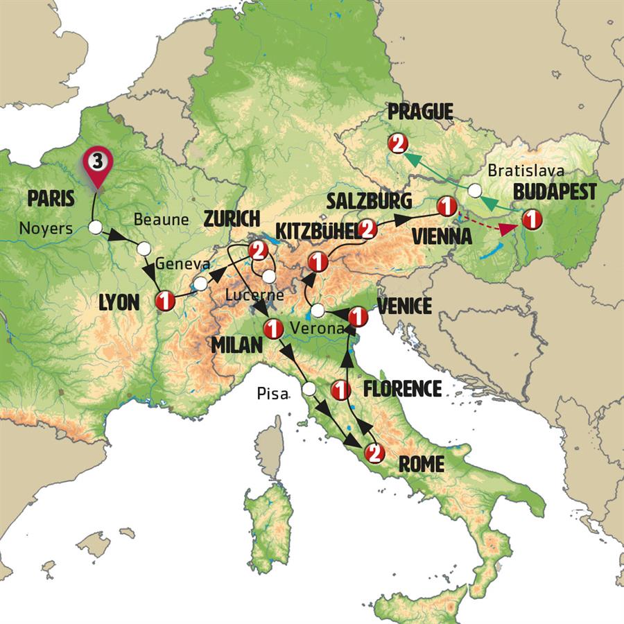 tourhub | Europamundo | Adventurous Europe | Tour Map