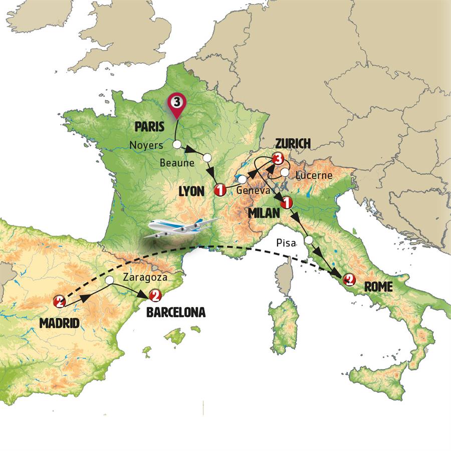 tourhub | Europamundo | Enchanted Landscapes | Tour Map