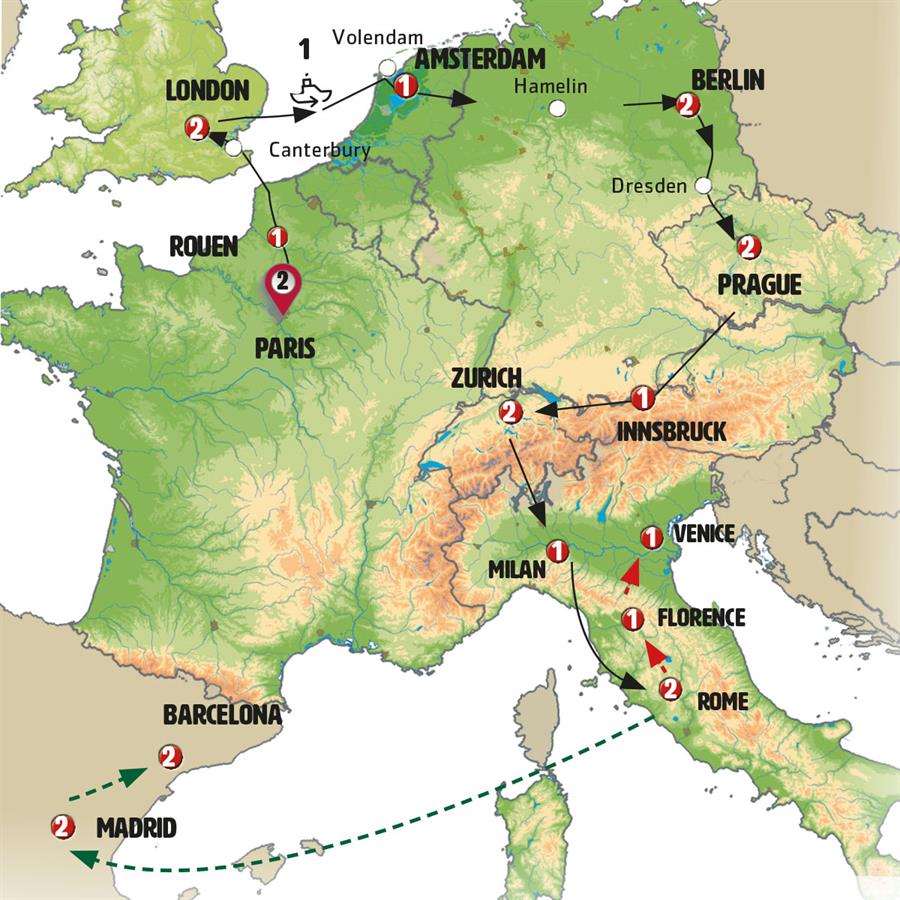 tourhub | Europamundo | Great European Tour | Tour Map