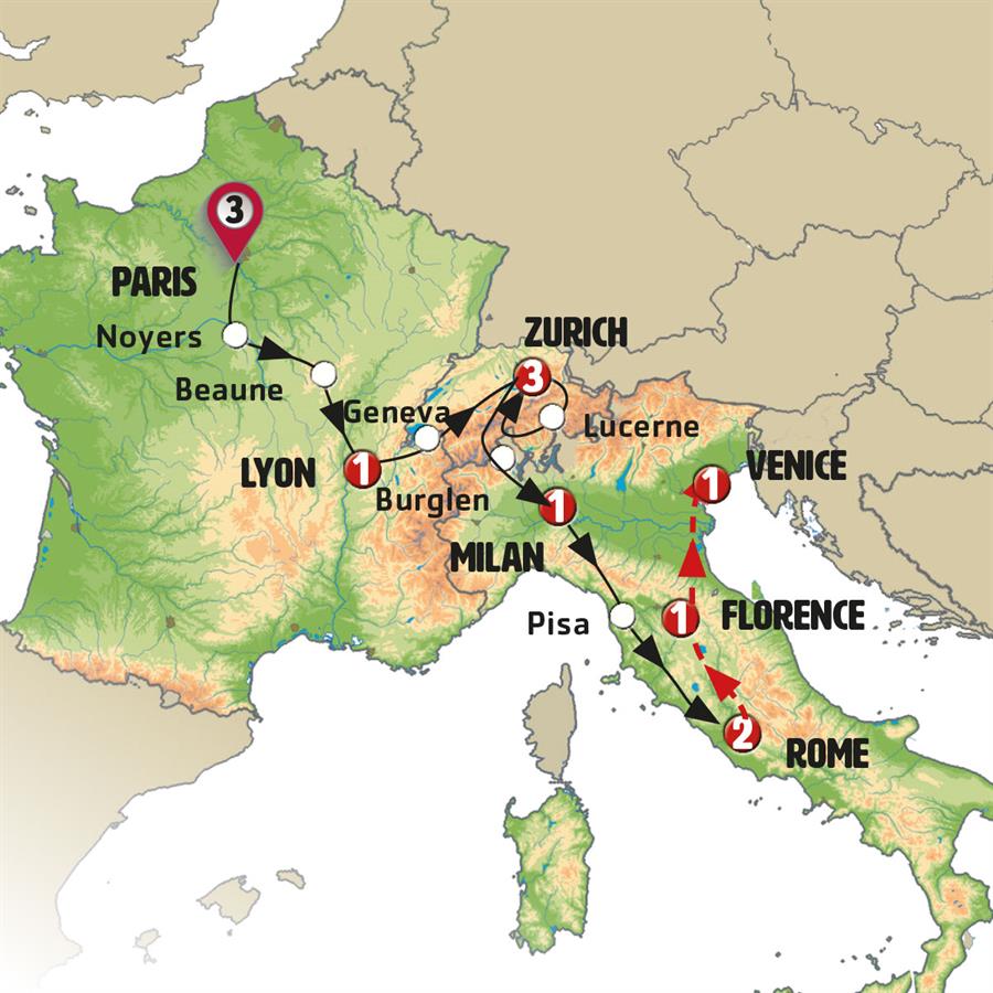 tourhub | Europamundo | Joyful Treasures | Tour Map