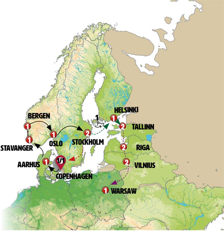 tourhub | Europamundo | Great Scandinavia | Tour Map