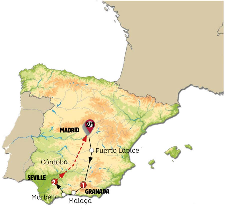 tourhub | Europamundo | An Andalusian Story | Tour Map