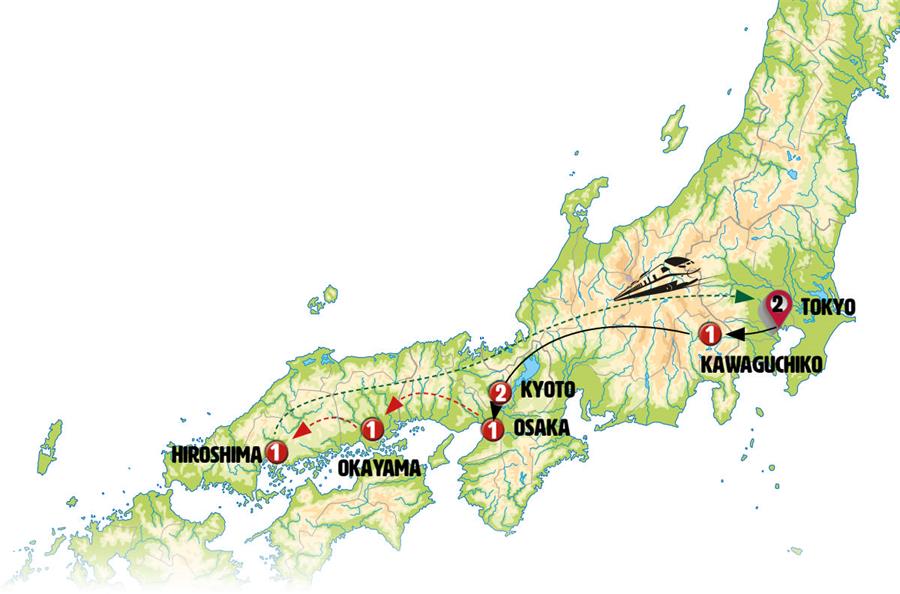 tourhub | Europamundo | Contrasts of Japan end Tokyo | Tour Map