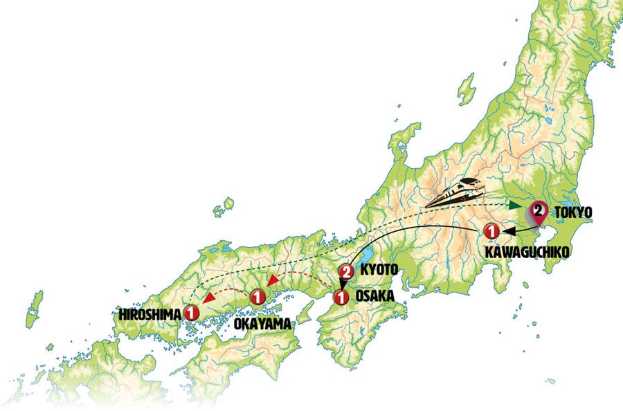tourhub | Europamundo | Essential Japan | 29730 | Route Map