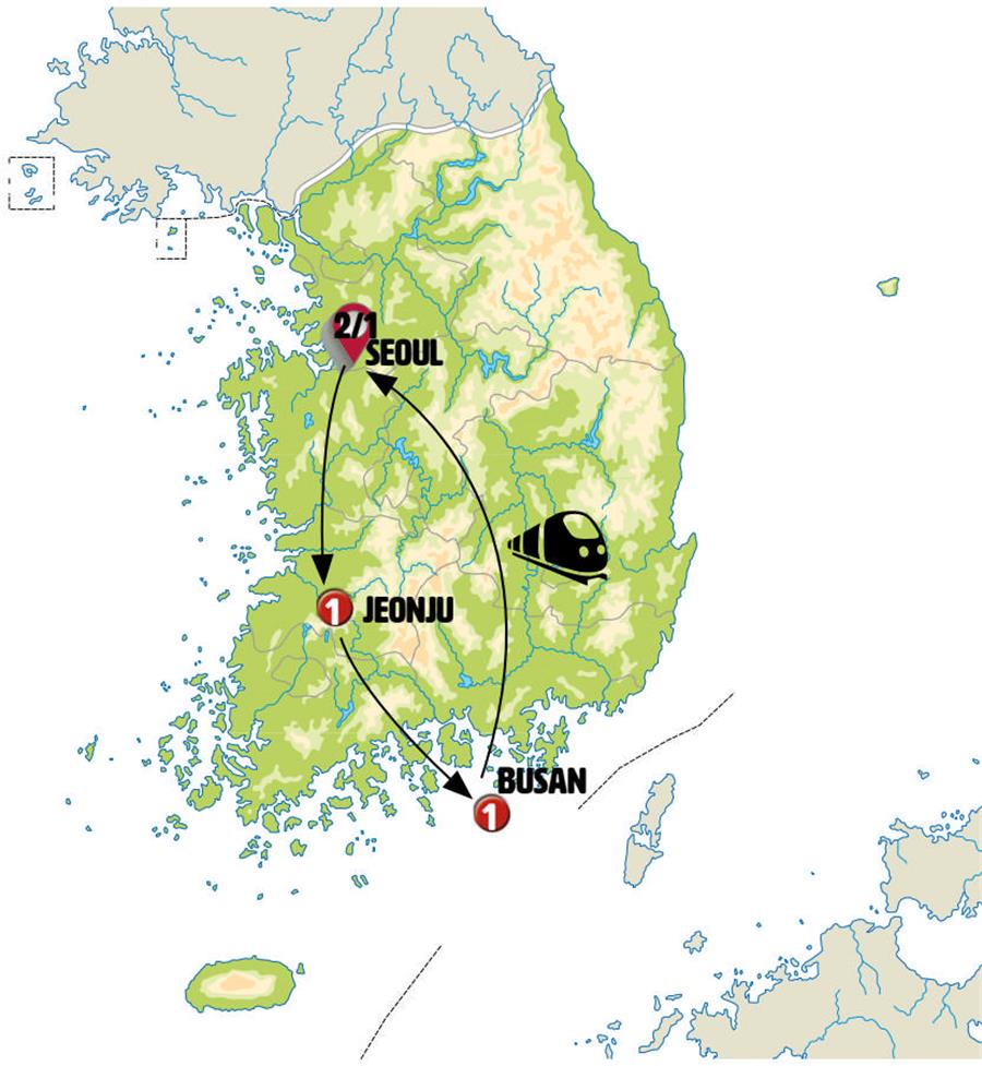 tourhub | Europamundo | Korea Express | Tour Map