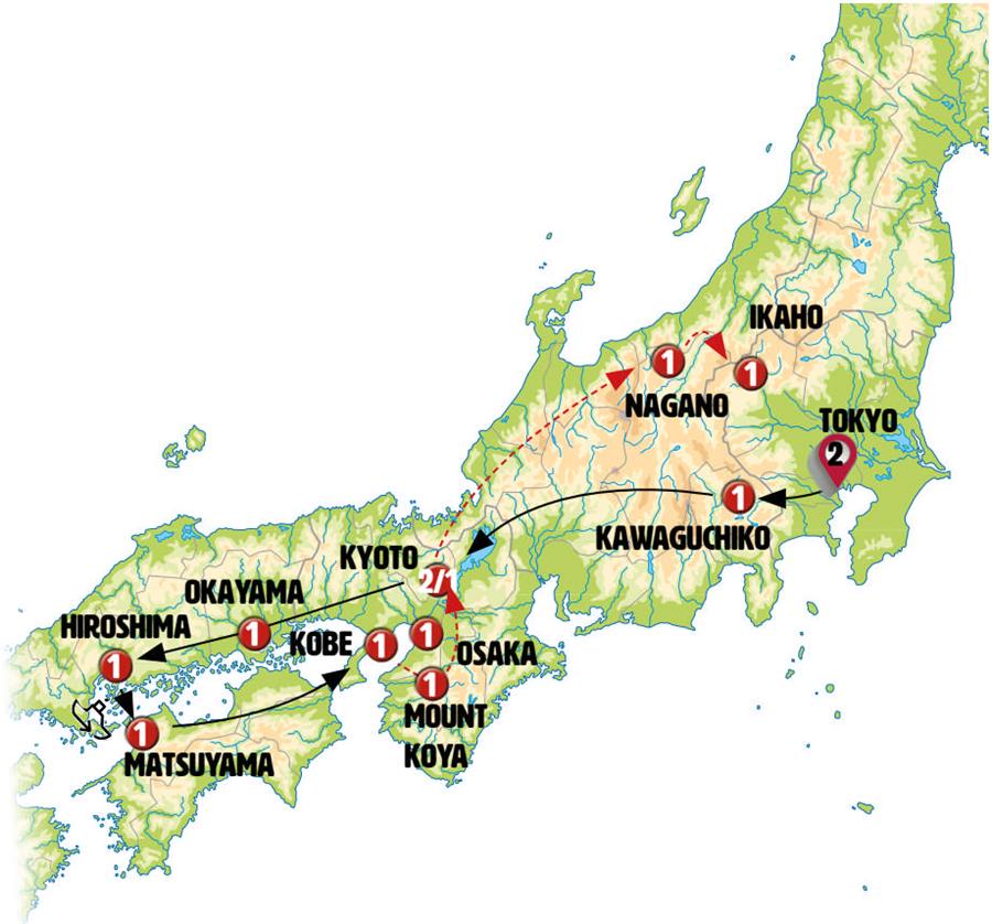 tourhub | Europamundo | Wonders of Japan End Osaka | Tour Map