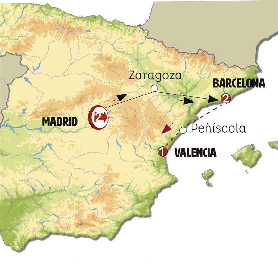 Madrid, Barcelona y Valencia
