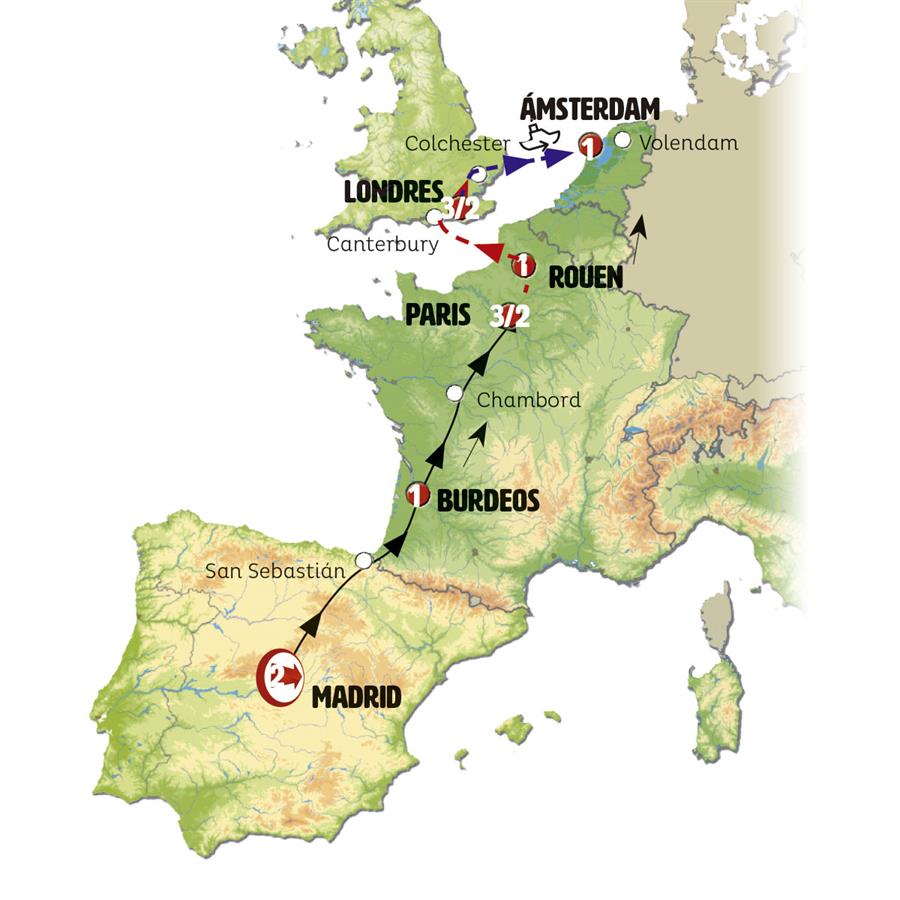 Madrid, París, Londres y Ámsterdam +i