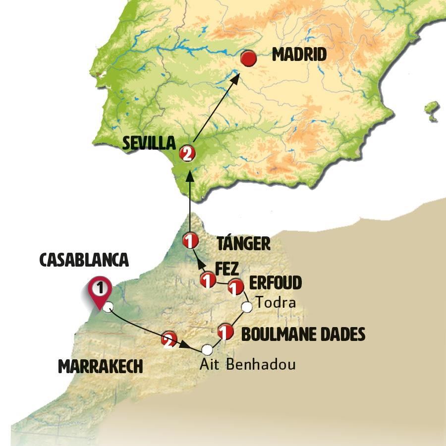 Capitales Marroquís, Sevilla y Madrid