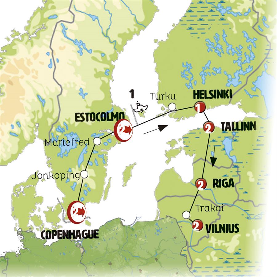 Capitais Bálticas Início Copenhague